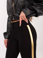 Czarno-złote legginsy Rissa RUE PARIS