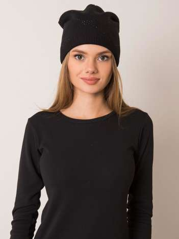 Czarna czapka beanie RUE PARIS