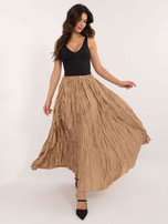 Hurt Camelowa elegancka spódnica z gniecionej tkaniny