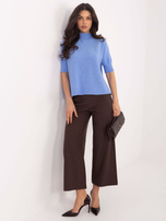 Niebieski damski sweter ze ściągaczami