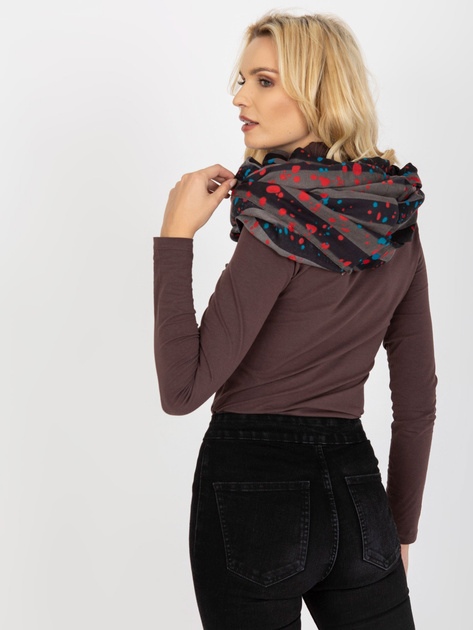 Hurtownia Szara damska chusta komin z nadrukiem