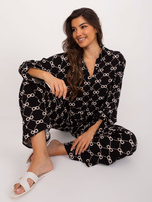 Hurt Czarny dwuczęściowy komplet letni z nadrukiem