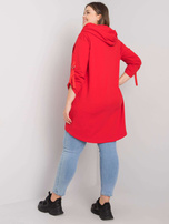 Czerwona bluza plus size na suwak Zurich