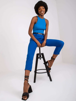 Ciemnoniebieskie spodnie materiałowe damskie Sewilla