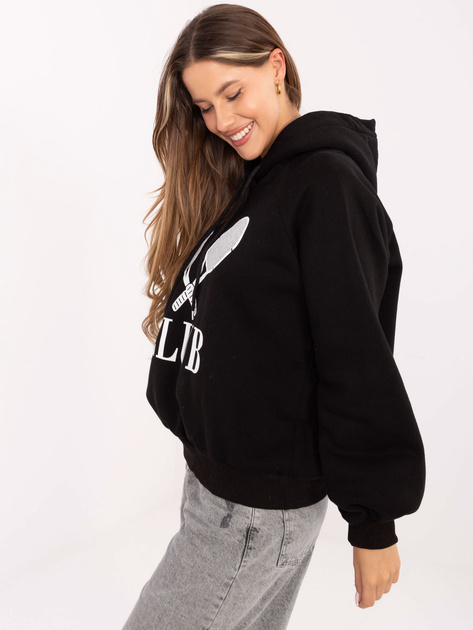 Czarna dresowa bluza oversize z kapturem