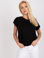 Czarna bluzka z krótkim rękawem Lucienne 