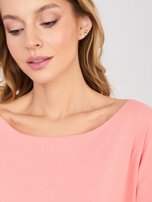 Brzoskwiniowa damska bluzka basic z bawełny RUE PARIS 