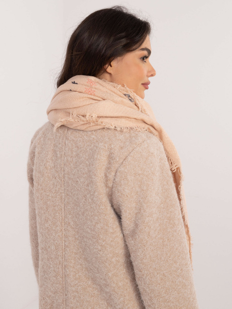 Hurt Jasnobrzoskwiniowy damski szal z nadrukiem