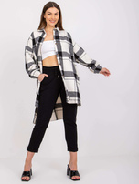 Czarno-biała koszula z wełną w kratę Amerie