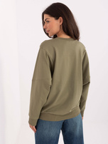 Khaki damska bluza z okrągłym dekoltem RUE PARIS