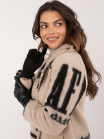 Hurt Czarne eleganckie rękawiczki z ociepleniem