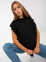 Hurt Czarna kamizelka dzianinowa z warkoczami SUBLEVEL