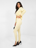 Pastelowe żółte gładkie legginsy na palec RUE PARIS