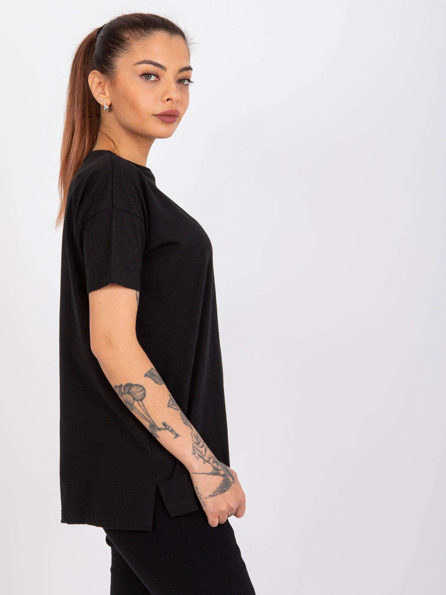 Czarny t-shirt basic bawełniany Honorine MAYFLIES