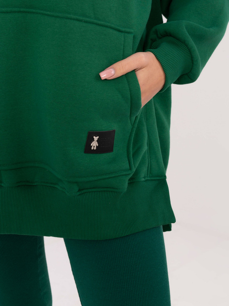 Hurt Ciemnozielony dwuczęściowy komplet z bluzą z rozcięciami