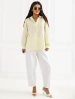 Jasnożółta rozpinana koszula z długim rękawem