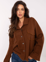 Brązowa jeansowa kurtka o kroju oversize RUE PARIS