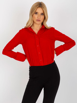 Hurt Czerwona elegancka koszula klasyczna z kołnierzykiem 