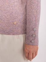 Hurt hellrosa melierte Plus-Size-Pullover.