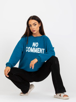 Hurt Morska dresowa bluza bez kaptura z napisem RUE PARIS 