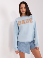 Hurt Jasnoniebieska bluza bez kaptura z napisem