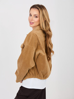 Camelowa sztruksowa kurtka z kieszeniami RUE PARIS 