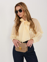 Jasnożółta damska koszula z długimi mankietami