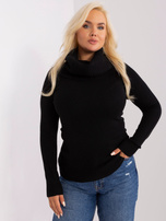 Hurtownia Czarny damski sweter plus size z wiskozą