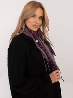 Hurt Fioletowy damski szal zdobiony perłami