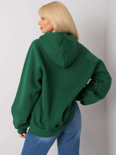 Ciemnozielona ocieplana bluza dresowa Dina