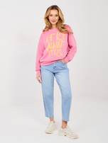 Różowa dresowa bluza z miękkiego materiału RUE PARIS 