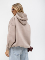 Dunkelbeige Sweatshirt mit Taschen Lille RUE PARIS.