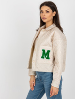 Hurt Jasnobeżowa przejściowa kurtka pikowana z kołnierzem