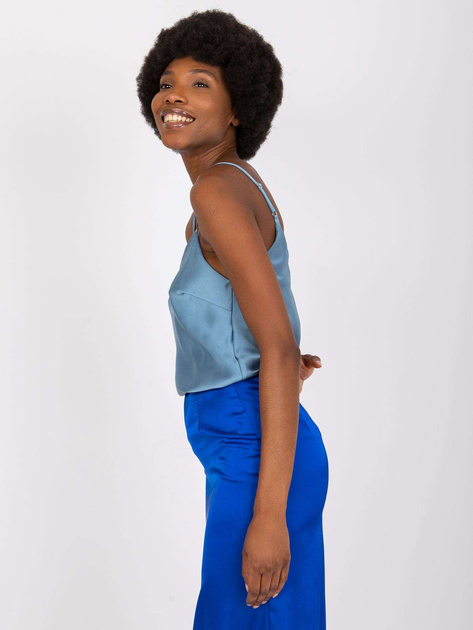 Niebieski top na regulowanych ramiączkach Adelina OCH BELLA