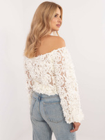 Hurt Ecru wizytowa bluzka hiszpanka z aplikacją 3D