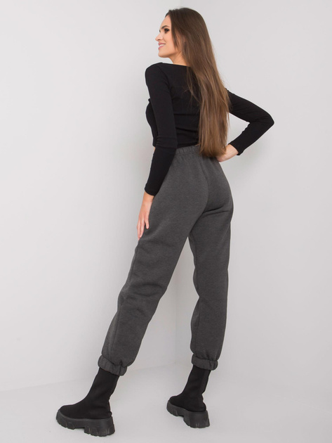 Ciemnoszare melanżowe spodnie dresowe z napisem Lily