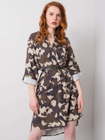 Beżowa-khaki sukienka moro Blaise