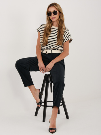 Czarne sztruksowe spodnie z kieszeniami