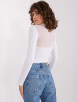 Hurtownia Biała bluzka longsleeve basic z wiskozy BASIC FEEL GOOD