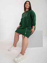 Hurt Ciemnozielona sukienka plus size z rękawem 3/4