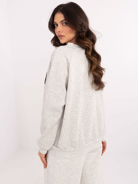 Hurt Jasnoszara melanżowa bluza oversize bez kaptura