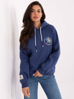 Ciemnoniebieska bluza z nadrukiem na plecach SUBLEVEL