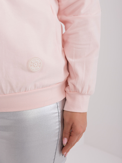 Hurt Jasnoróżowa bluzka plus size z długim rękawem