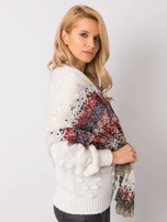 Khaki-czerwona chusta we wzory