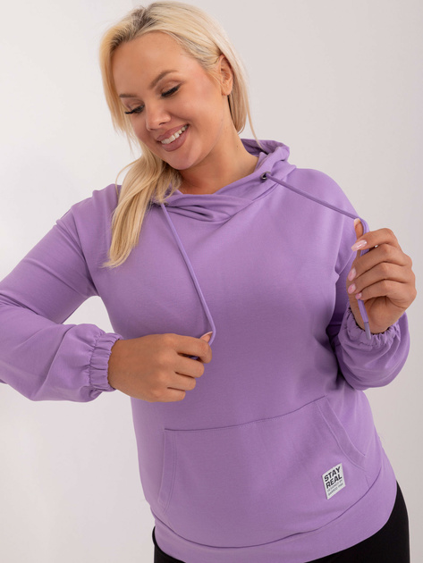 Hurtownia Fioletowa bluza plus size z kieszenią z przodu