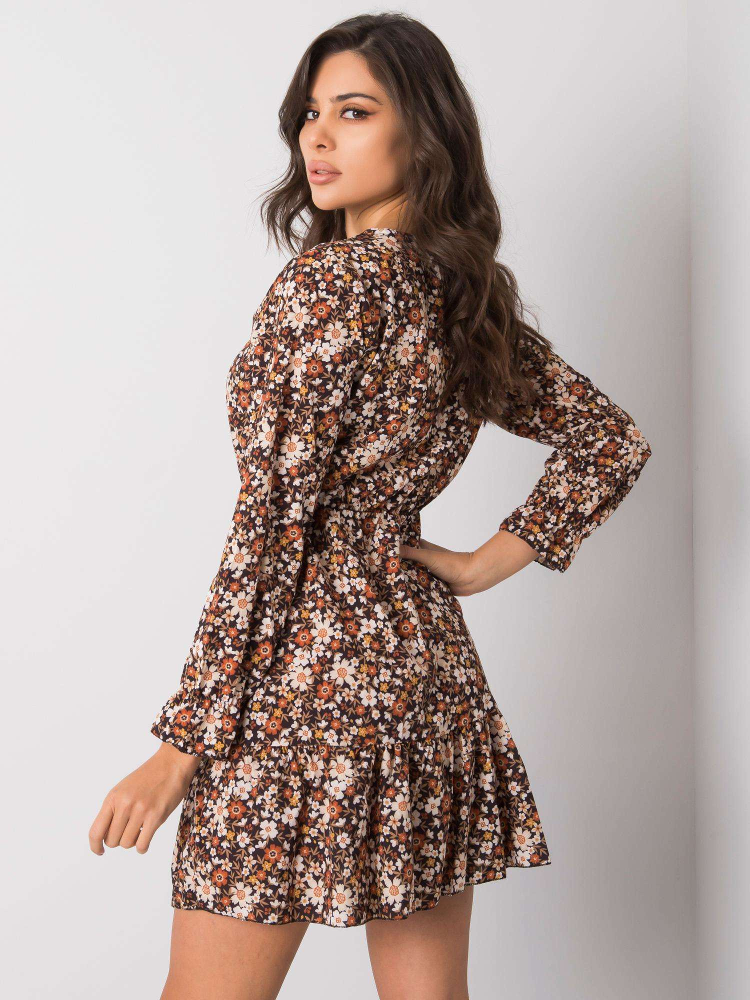 Black dress with ruffle Anavi OCH BELLA