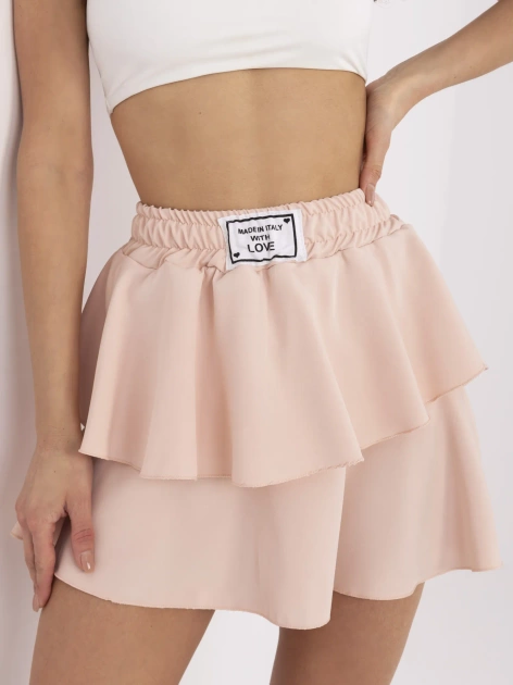 Hurt Jasnobrzoskwiniowa mini spódnica z wiskozą