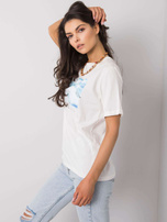 Biały t-shirt z printem Dael