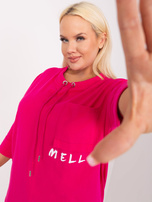 Hurt Fuksjowa casualowa bluzka plus size z napisem