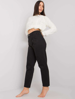 Czarne spodnie mom jeans plus size Ryley